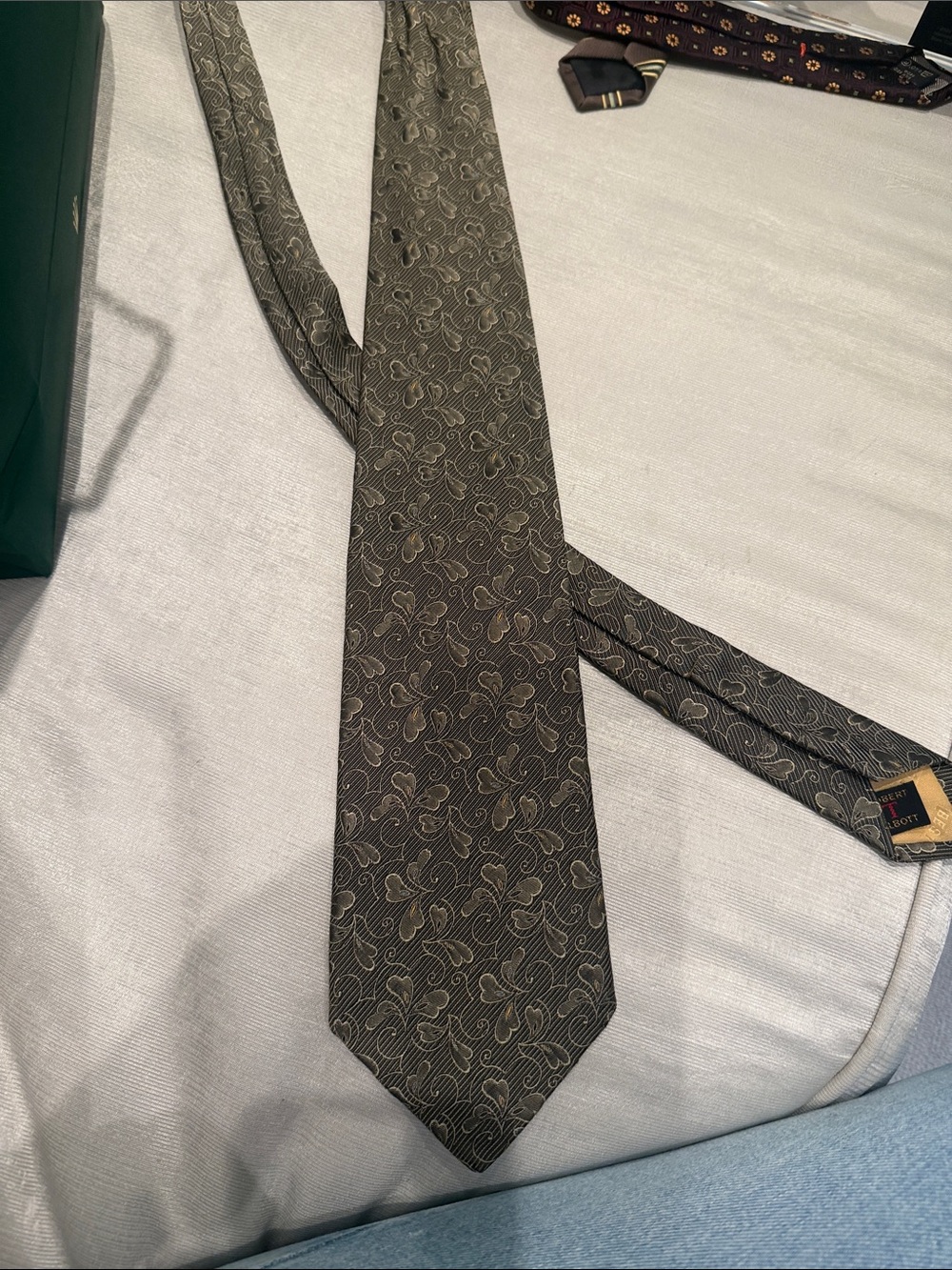 Robert Talbott Olive Paisley Silk Tie